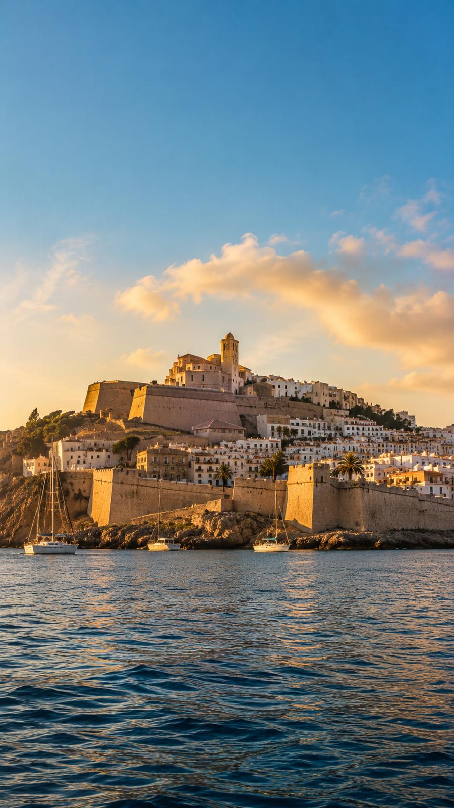 Dalt Vila at sunset from the sea